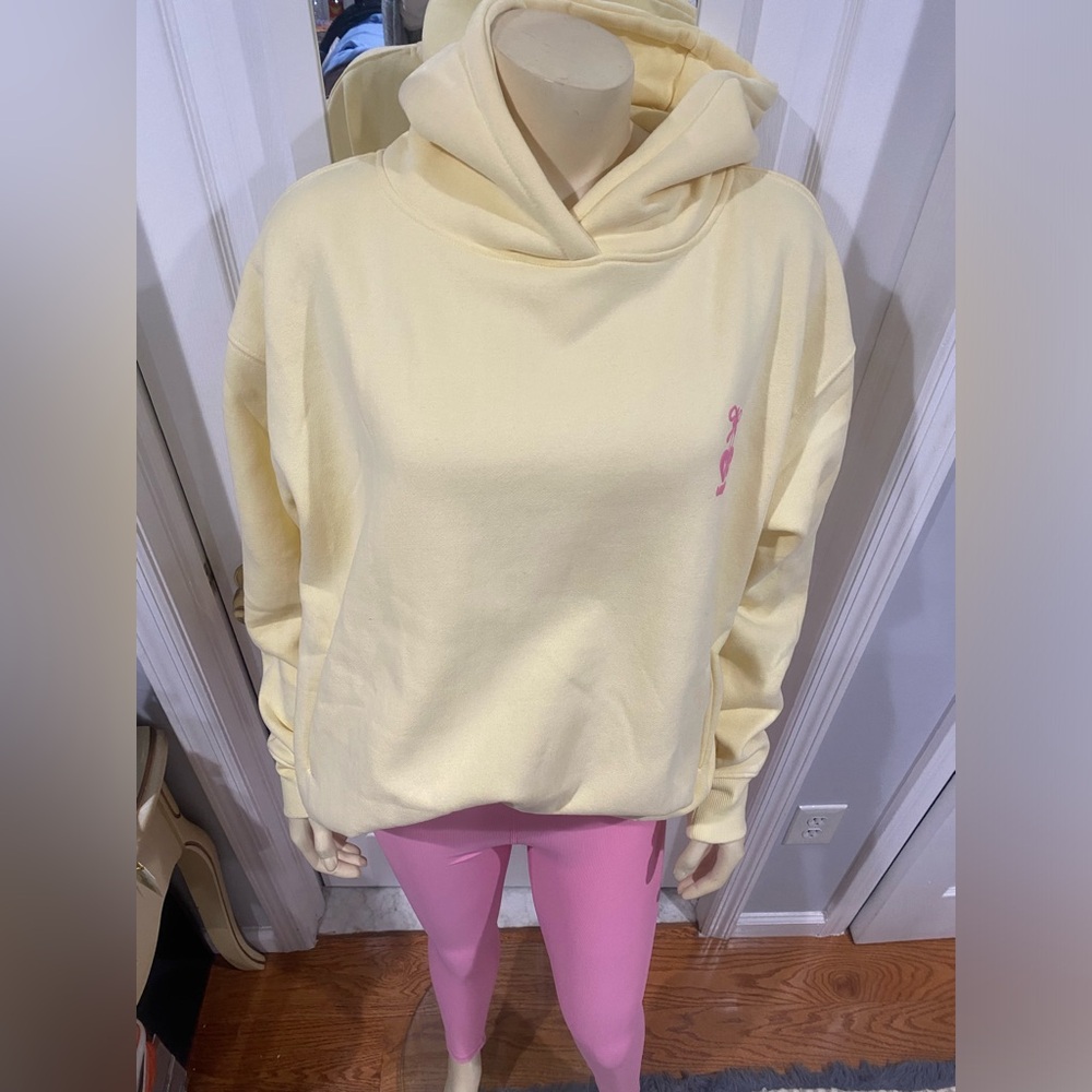 Wilo Hoodie/Leggings and socks yellow & Pink set/ Size Medium /oversized hoodie